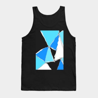 Blue Triangle Pattern Tank Top